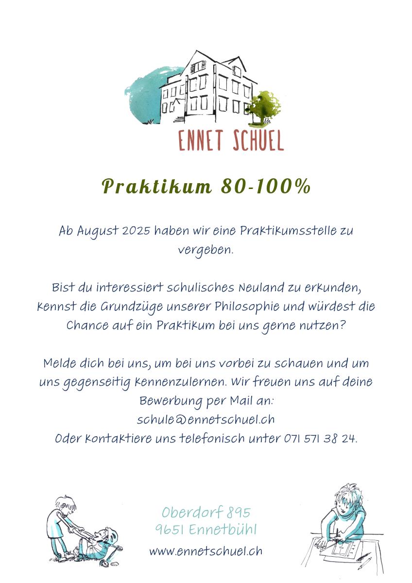 Bild 2: Praktikum in Schule im Toggenburg SG